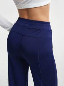 SHEIN Sports 女士纯色口袋设计休闲运动长裤，日常穿着