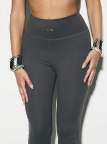 KIZN Premium Leggings High-Rise Compression Tummy Control - Dark Grey - View 4
