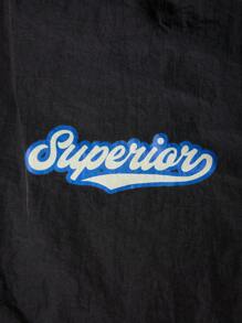 Sport MetroGents Men's Color Block Letter Print Drawstring Waist Athletic Sweatpants Fall Breathable Sweat Pants - Black - View 6