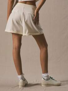 MUSERA Tailored Turn Up Hem Shorts Only  Summer Cute Vacation 90's Elegant Old Money