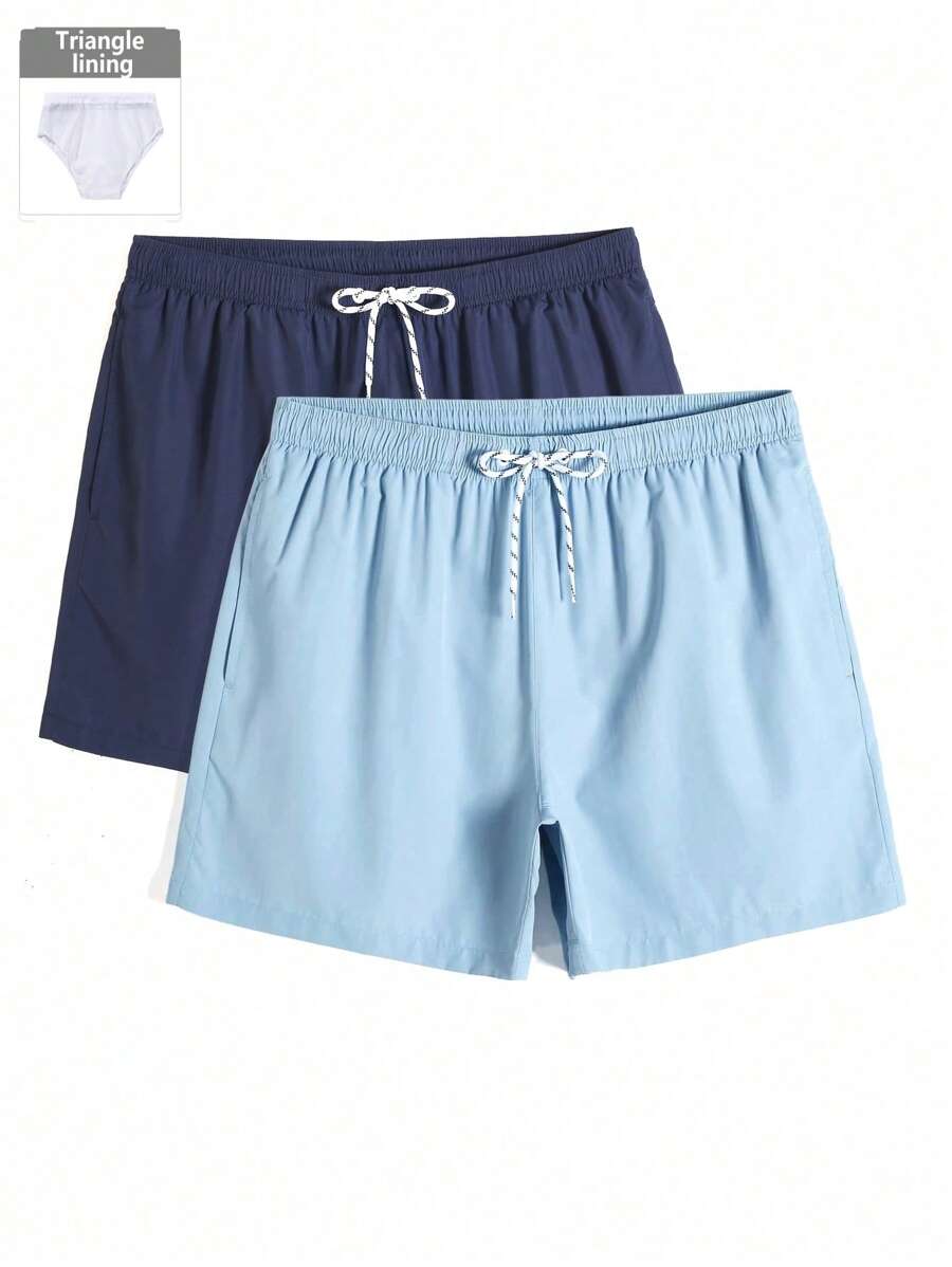 Manfinity KASUA 2pcs/Set Men's Beach Shorts - Multicolor - View 1