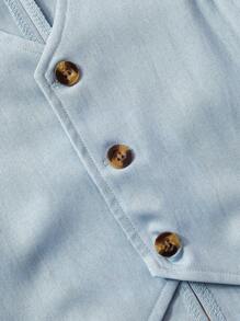 3 件套婴幼儿男孩斋月绅士装，适合节日和聚会 - 藍色 - 查看 5