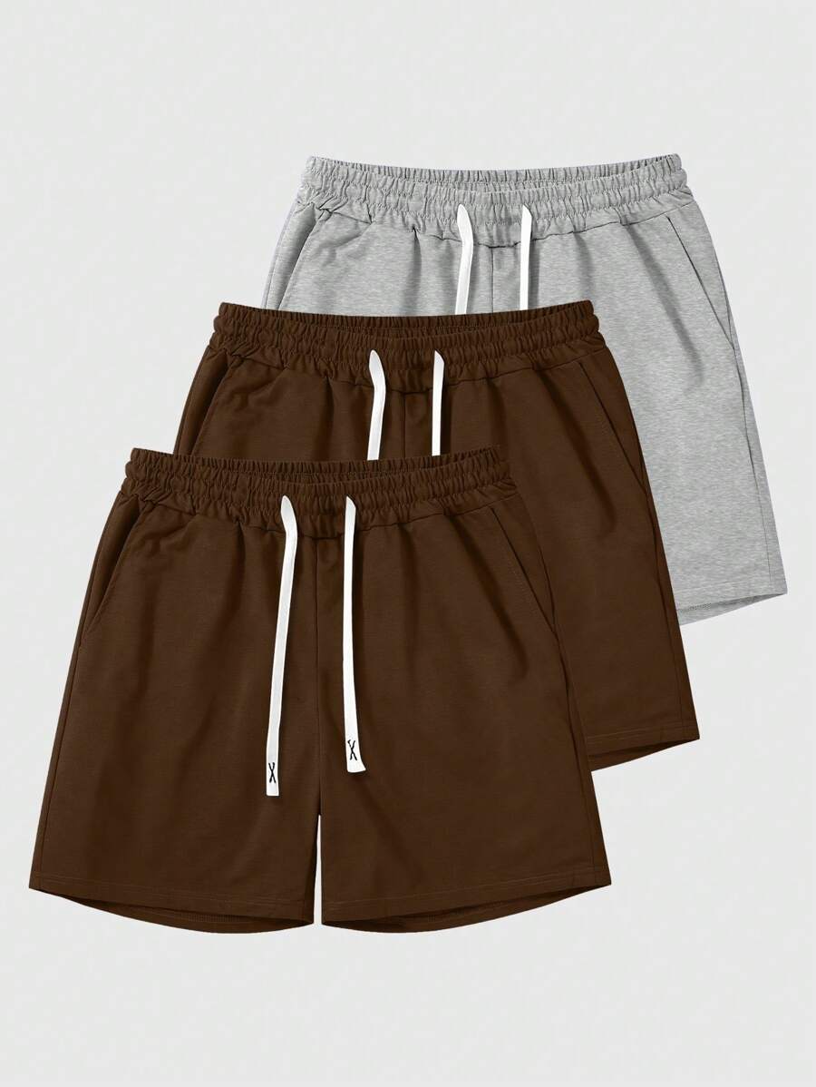 Chillumni Plus Size Men's Drawstring Waist Wide Pocket Loose Casual Shorts - Multicolor - View 1