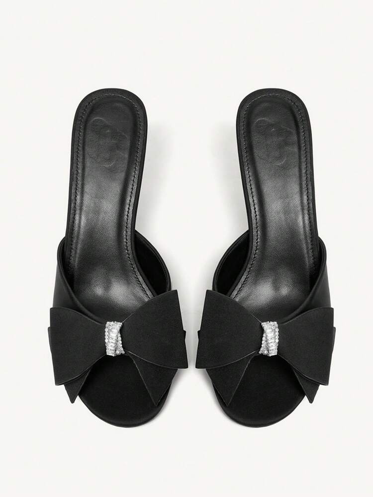 CUCCOO CHICEST Rhinestone Buckle Bowknot Cute Sweet Fashion Versatile Women's Peep Toe High Heel Sandals