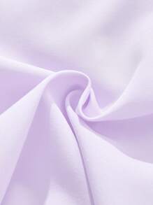 2pcs Girls Elegant Light Purple Chiffon Accent Long Sleeve Top & Long Pants Casual Comfortable Pajamas Sets - Mauve Purple - View 7