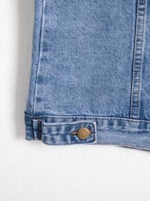 Manfinity Homme Men's Casual Washed Denim Vest Jacket - Light Wash - View 6