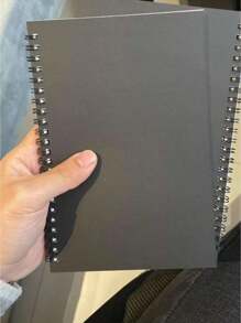 STONEGO 1PC B6 Sketchbook ,Soft Cover Spiral Notebook Kraft Cover Blank Sketch Pad,100 Pages/ 50 Sheets Kraft Cover Blank Sketch Pad For Sketching, Writing And Journal Refill,Black Card Paper Cover White Inside Pages - Black and White - View 2