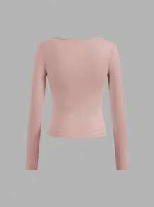 SHEIN EZwear 3 chiếc áo thun ngắn tay cắt ngắn thường ngày, vừa vặn cho nữ, mùa hè - Nhiều màu - Xem 9