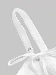 SHEIN MOD 2pcs/Set Women White Heart Shaped Asymmetrical Hem Top And Long Skirt, Dreamy Romantic Luxurious Style, Decorated With Bow, Suitable For Dates, Parties, Holidays, Afternoon Tea, Birthday,Summer Outfits For Women,Easter Outfits,Beach Outfits For Woman,Vacation Outfits Women,Spring,Concert Outfit Women,Rave Outfits,Cruise Attire Women,Western Wear Women,Boho Women Clothing,Festival Outfits For Women - White - View 4