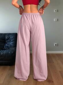 Coolane 女士复古基本款直筒粉色长裤