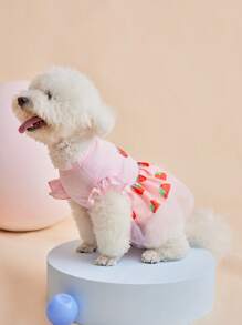PETSIN Pink Strawberry Mesh Fluffy Princess Pet Dress - Multicolor - View 4