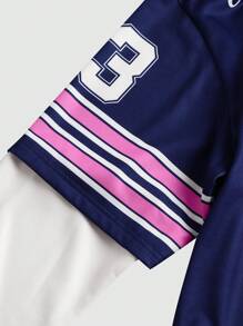 Manfinity EMRG Men's Letter & Pigeon Print Hooded Baseball Sweatshirt With 2 In 1 Design, Casual For Autumn - Multicolor - View 5