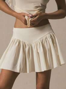 MUSERA Dip Waistband Bubble Puffball Mini Skirt  Summer Cute Vacation - White - View 5