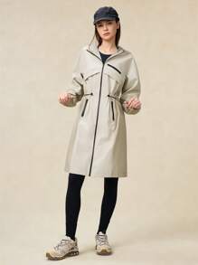 OutZeal 女士户外休闲拉链连帽夹克防水防风衣