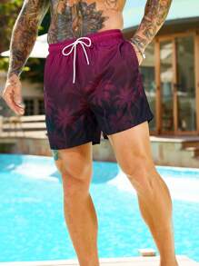 Manfinity VDAYZ Men's Casual Beach Shorts, Simple And Fashion, Everyday Wear