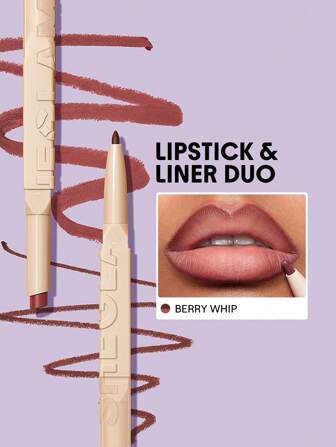 SHEGLAM Glam 101 Lipstick & Liner Duo-Berry Whip 2-In-1 Matte Dual-Ended Lip Liner Lipstick Pencil Highly Pigmented Long Lasting Smooth Easy To Wear Lip Makeup Pink Brown Lip Liner Graduation Birthday Holiday Summer Fall Autumn Y2K Fancy Fashion Women Brand Makeup Cosmetic Beauty Party Beach Travel Camping Outdoors School Campus Trip Festivals Decor Gift Present Rose Girl Cosplay Best Color Charm Vibe