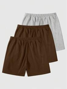 Chillumni Plus Size Men's Drawstring Waist Wide Pocket Loose Casual Shorts - Multicolor - View 2