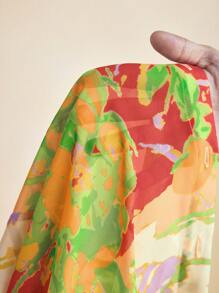 Eva Novielli Designer Colorful Summer Floral Printed See-Through Chiffon Long Sleeve Shirt Women Vacation Blouses - Multicolor - View 8