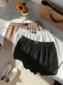 Comfortcana Women Letter Jacquard Wide Leg Shorts Set,Shorts For Summer