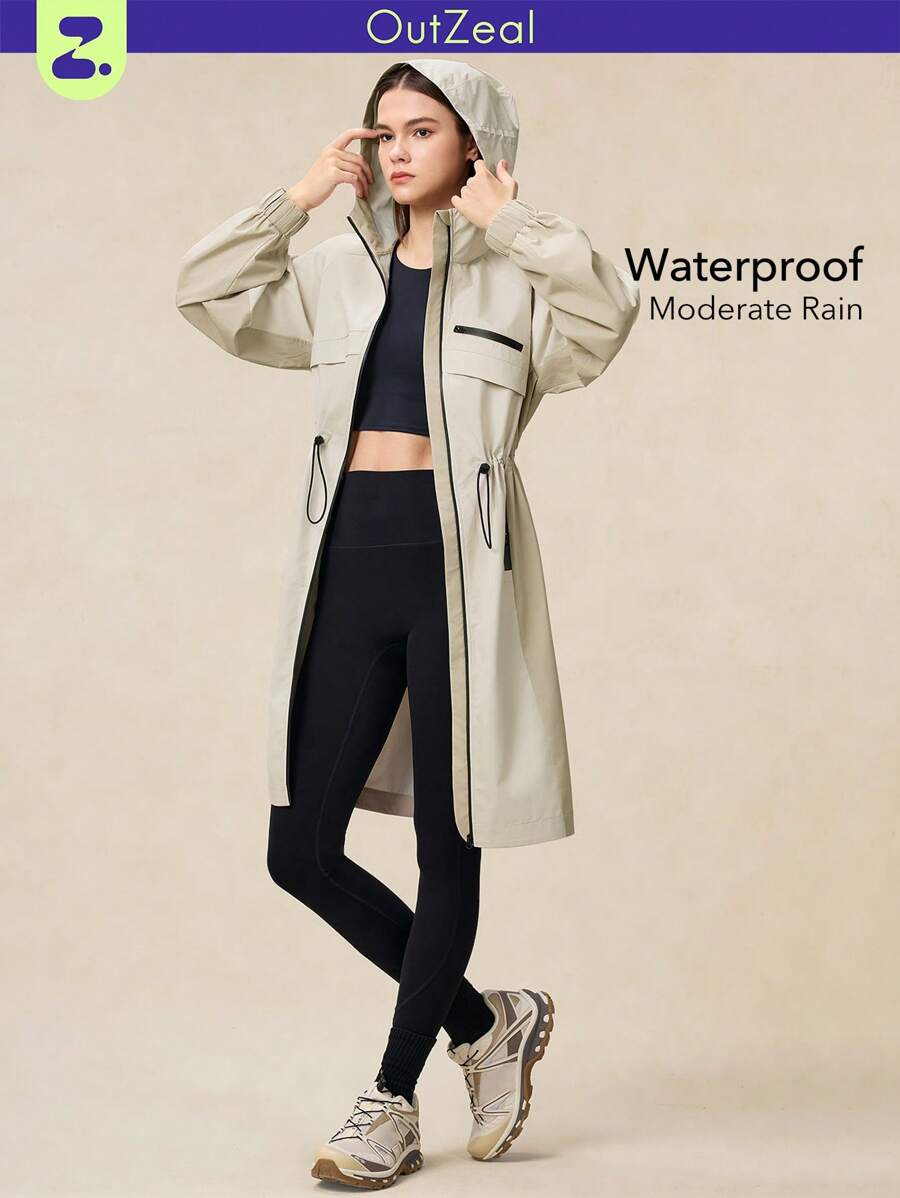 OutZeal 女士户外休闲拉链连帽夹克防水防风衣