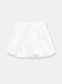 Maija White Cut-Out Design Fabric Elegant Minimalist Fashion Tulip Skirt, Versatile For Spring & Summer Ladies - White - View 6