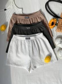 Comfortcana Women Letter Jacquard Wide Leg Shorts Set,Shorts For Summer