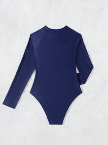 Swim SPRTY 1pc Beach Summer Outfits For Women, Casual Raglan Sleeve Romper Swimsuit