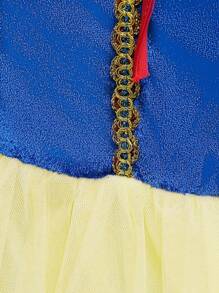 Disfraz de princesa para niñas preadolescentes con falda de tul abullonada, manga de globo y capa abombada para actuación en el escenario