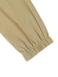 Manfinity Homme Pantaloni casual da uomo con coulisse in vita e tasche, pantaloni casual versatili, autunnali