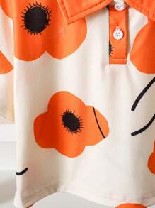 SHEIN Áo thun polo sọc màu đơn giản thường ngày cho bé gái trở lại trường Áo thun polo phong cách đại học dành cho bé gái - Nhiều màu - Xem 3