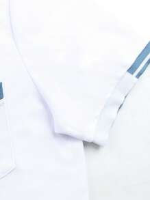 Manfinity Homme Camiseta polo de manga corta informal y versátil con bloques de color para hombres