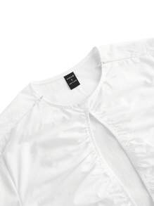 FLOW X Designer White Teardrop-Shaped Hollow Slit Casual Top Spring Summer Tops Women Casual White Shirts - White - View 7