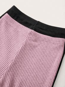 Muchica 2-Tone Knit Skinny Leggings, Minimalist & Fashionable For Summer - Multicolor - View 5