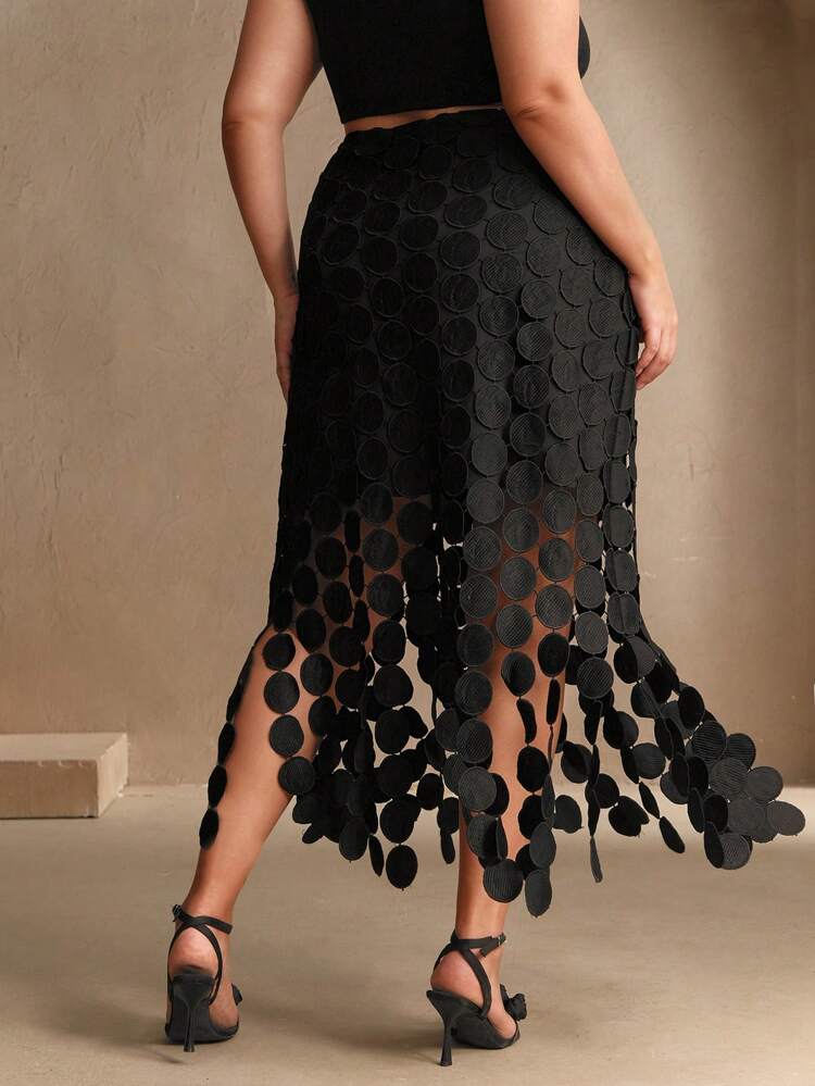 Elegant Plus Size Korean Style Beaded Decorative Mini A-Line Skirt For Holiday, Festival, Party, Spring, Summer