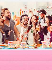 SHEIN 2 chiếc khăn trải bàn nhựa màu cầu vồng pastel, khăn trải bàn dùng một lần màu cầu vồng 108 x 54 inch, đồ trang trí tiệc cầu vồng, đồ dùng tiệc sinh nhật màu cầu vồng, khăn trải bàn màu pastel cho tiệc sinh nhật, tiệc cưới, đồ dùng tiệc, - Nhiều màu - Xem 5