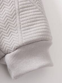 SHEIN Genkimix Kids 男童恐龍刺繡拉鍊保暖襯裡連帽運動衫