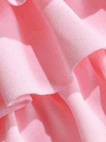 Swim Mod Women's Summer Ruffled Floral Decor Halter Neck Bikini Set, Beach Outfit - Yellow - View 6