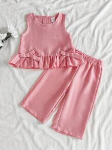 Vintaside Kids 2 Stücke/Set Baby Mädchen Lässige Niedliche Schleife Ärmelloses Top und Hose Outfit