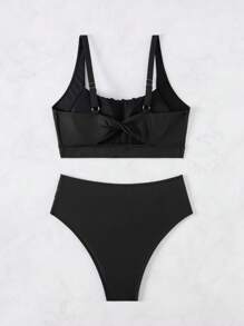 Swim Lushoire 女士两件套黑色沙滩装 - 黑色 - 查看 7