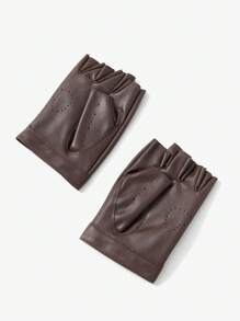 SHEIN ICON 1 Pair Women's Cute Y2K Heart-Shaped Fingerless Gloves, Suitable For Night Club, Casual Wear, Concerts/Festivals