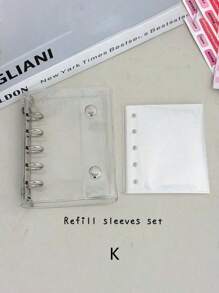 M5 Clear Ring Cover, 20pcs Double Side Sleeves, Refill Papers, DIY Binder Notebook Set - Multicolor - View 13