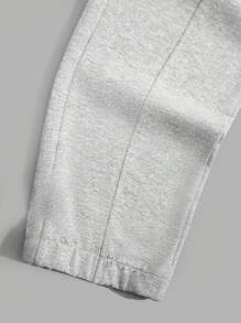 RueChic Men Patched Detail Striped Regular Sweatpants - Grey - View 6