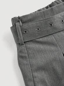 SHEIN MOD Grey Loose Wide-Leg Casual Shorts, Back To School, Casual ,Summer