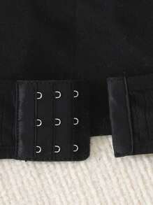 SHEIN 2 Pieces Teen Girl Comfortable Soft Cotton Padded Camisole Set - Black - View 3