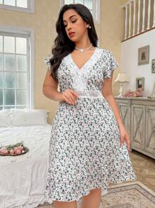 CottageSlumber Váy ngủ in họa tiết ren cỡ lớn - Nhiều màu - Xem 6