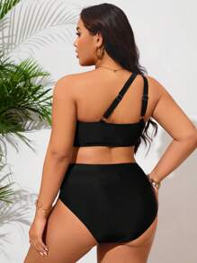 Swim Lushoire Elegant Resort Backless Mesh Splice Plus Size Tankini Swimwear For Summer Beach Vacation