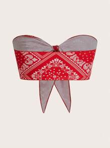 SHEIN ICON 2 件套女士修身系带短款吊带背心 - 紅色和黑色 - 查看 8