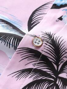 Manfinity RSRT Heren Plant Print Korte Mouw Casual Shirt, Zomer Tropisch Shirt Heren Tropische Shirts Voor Heren Heren Strand Shirts Heren Tropische Shirts Zomer Shirts Voor Heren