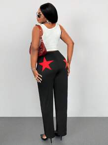 Maweii Mallas estampadas con estrellas de estilo callejero y sexy, tallas grandes