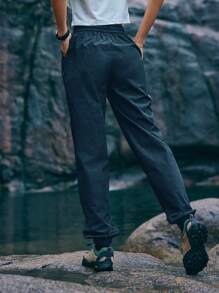 In My Nature 女士休闲纯色抽绳腰工装户外裤女式徒步服装 - 霧霾藍 - 查看 5